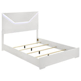 Orleans Furniture - Coaster - Ives Queen Panel Bed LED Headboard White High Gloss - 224941Q